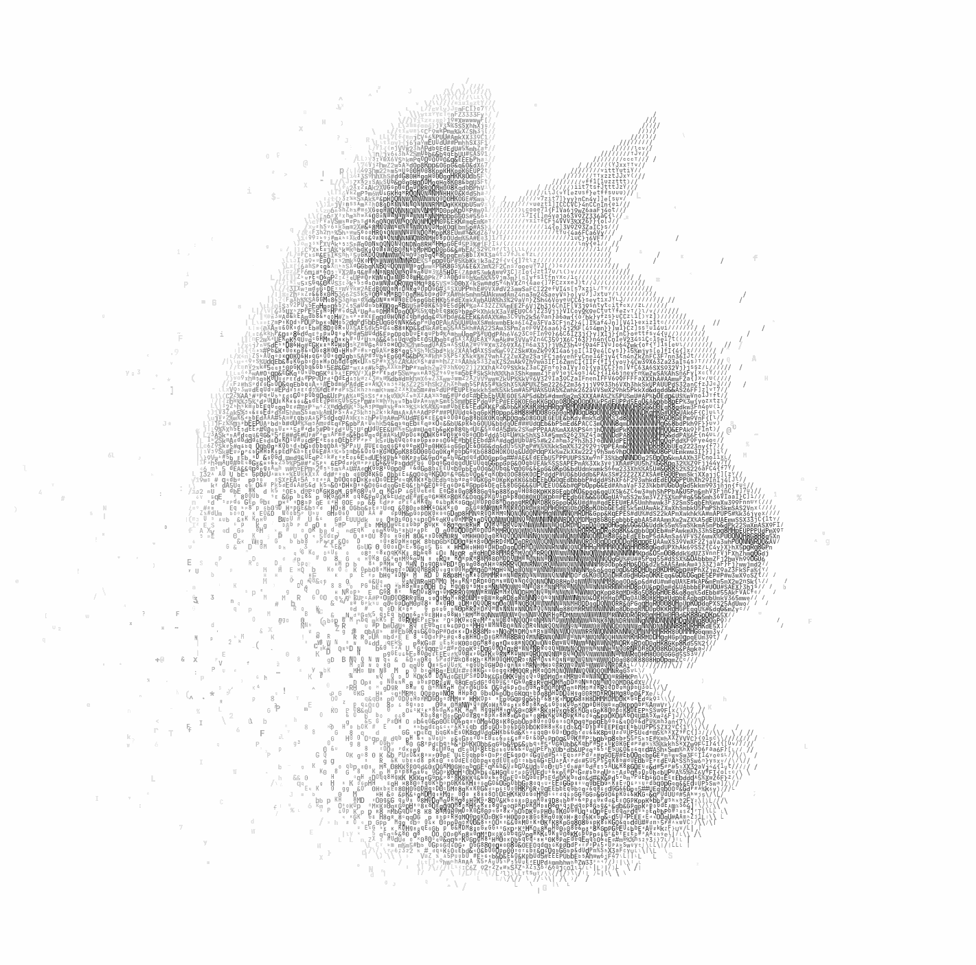 The Cinereo cat, drawn in grey ASCII characters.