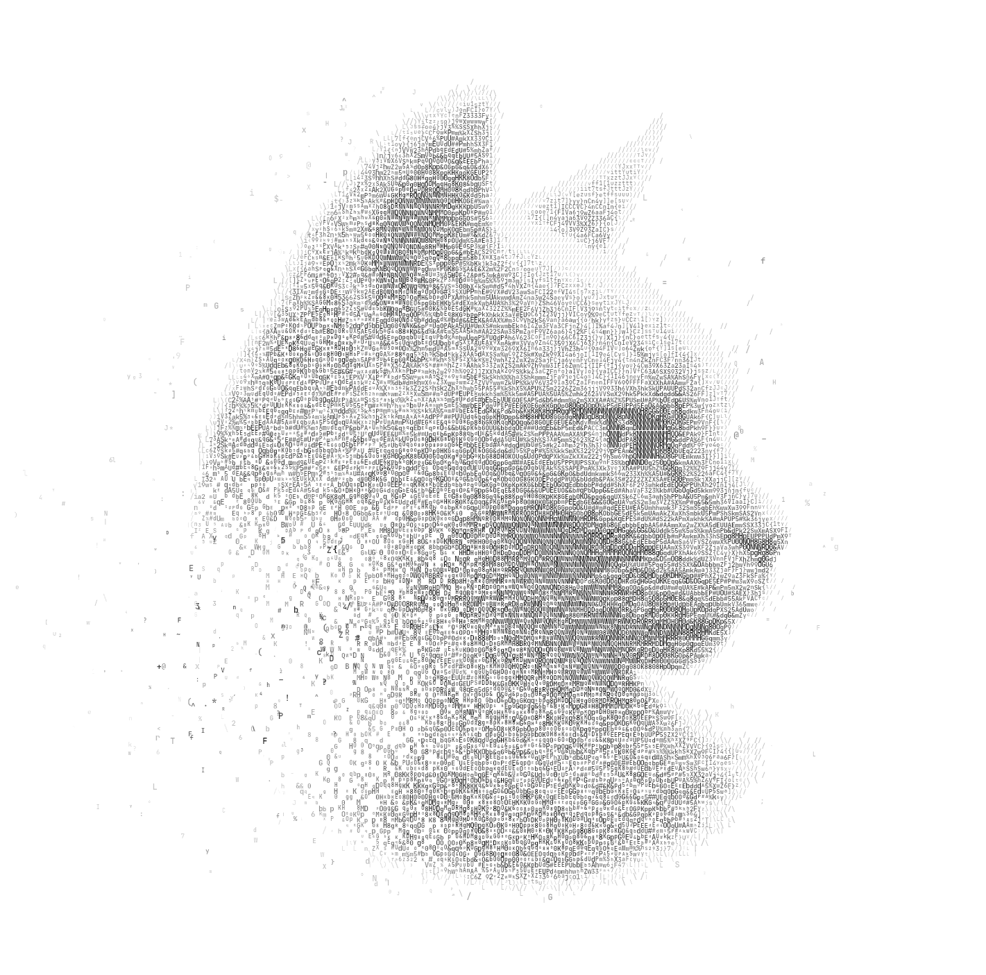 The Cinereo cat, drawn in grey ASCII characters.