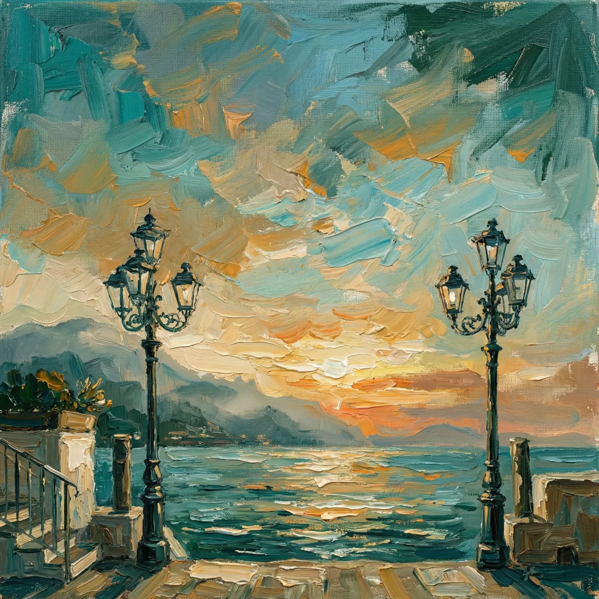 Illustrated Amalfi Guide interface and coastal landscape