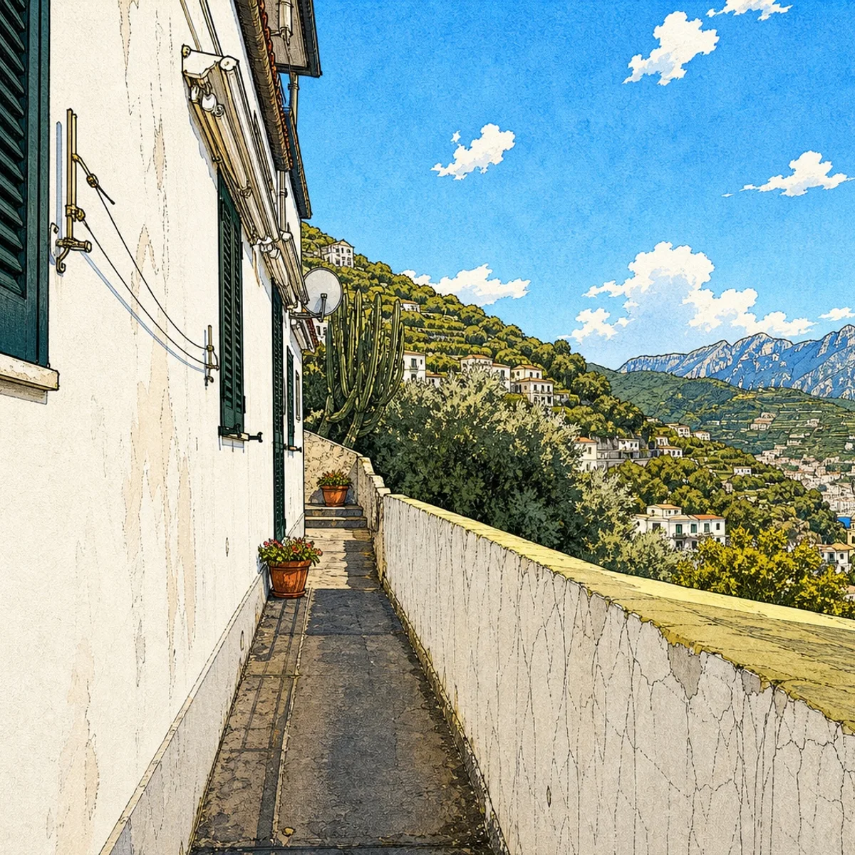Illustrated coastal path from the apartment arrival guide