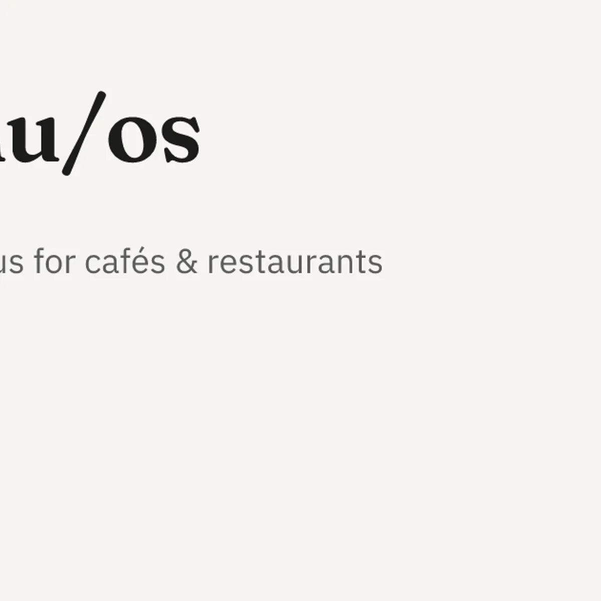 menu/os restaurant back-office wordmark